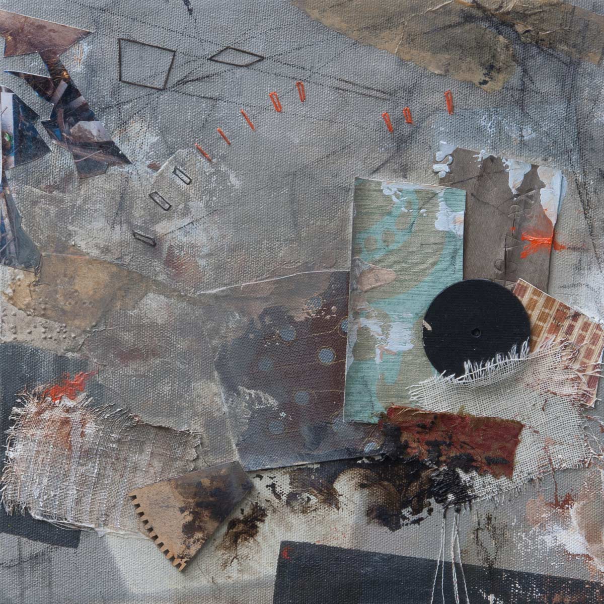 Left in Advance, 2014, mixed media on canvas, 10" x 10", SOLD