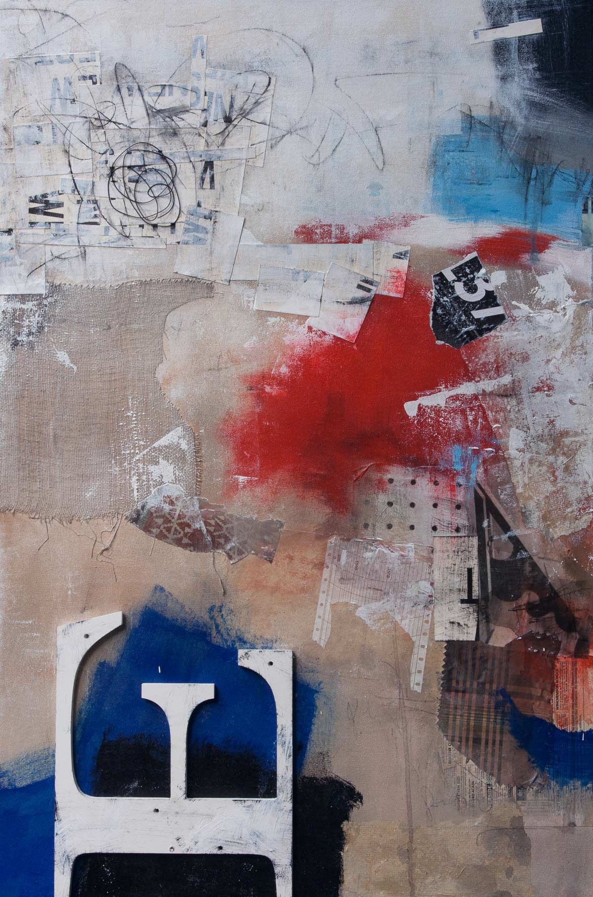 State of Affairs, 2015, mixed media on canvas, 24" x 36"
